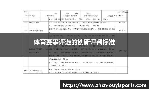 体育赛事评选的创新评判标准