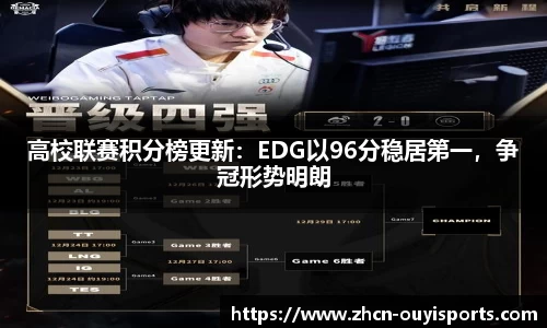 高校联赛积分榜更新：EDG以96分稳居第一，争冠形势明朗